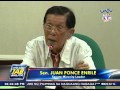 Senate Minority Floor Leader Juan Ponce Enrile, pabor na alisin na ang PDAF (AUG232013)