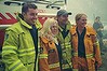 PM Tony Abbott with members of the Davidson fire brigade.