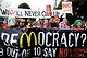 Protestors at the proposed McDonalds site on the Burwood Highway, Tecoma.