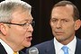 Prime Minister Kevin Rudd and Opposition Leader Tony Abbott attended the People's Forum at the Broncos Leagues Club in Brisbane on Wednesday 21 August 2013. Election 2013. Photo: Andrew Meares