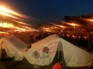 An anarchist tent in Tahrir Square