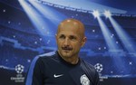 Zenit St. Petesburg's coach Luciano Spalletti, from Italy, listens to questions during a news conference at La Rosaleda stadium in Malaga, Monday, Sep. 17, 2012. Zenit St. Petersburg will play against Malaga Tuesday in a Champions League group stage soccer match.