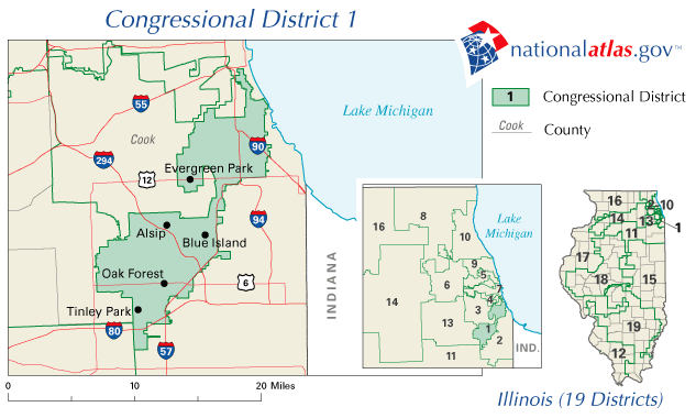 The 1st congressional district of Illinois since 2003