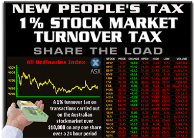 New People's Tax - 1% Stockmarket Turnover Tax - Share the Load