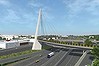 Hoddle Street overpass looking east showing the new East West Link stage one.