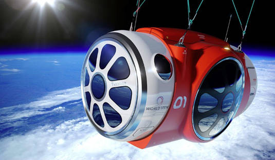 World View Enterprises balloon-gondola space vehicle at the edge of space