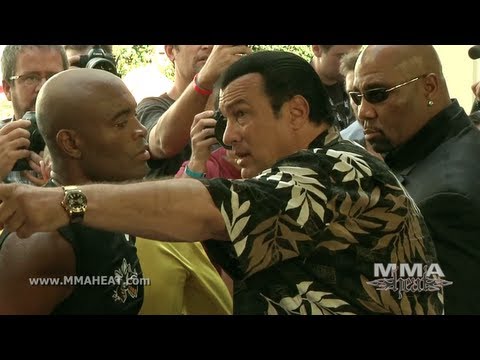 UFC 148: Anderson Silva's Boxing Workout Featuring Soccer Star Ronaldo and Steven Seagal vs Feijao