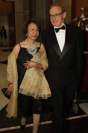 Senator Bob Carr and his wife Helena arrive for the Midwinter Ball on Wednesday.