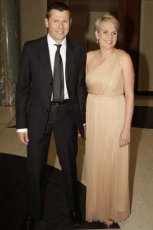 Tanya Plibersek with her husband Michael Coutts-Trotter arrive at the Midwinter Ball on Wednesday.