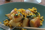 Gnocchi, sweetcorn and marjoram