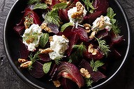 Slow-roasted beetroot with feta.