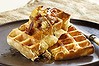 Buttermilk waffles with maple bacon butter.