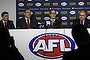 Justin Leppitsch (second from left) is announced as Brisbane's new coach.