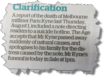 The Age clarification