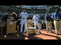 Mariano Rivera receives his farewell gifts from the Yankees