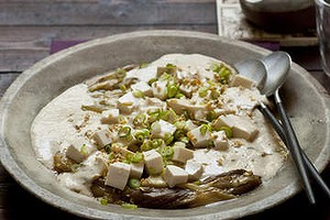 Yellow miso eggplant with tofu.