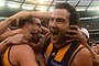 AFL Grand Final 2013 Hawthorn v Fremantle MCG , Hawthorn celebrates winning The 2013 Premiership , Brian Lake is announced as The Norm Smith Medallist
Photo Pat Scala The Age
Saturday the 28th of September 2013