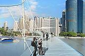 An artist's impression of a pedestrian bridge linking Kangaroo Point to the Brisbane CBD