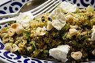 Freekeh is a young roasted green wheat grain that can be bought from most Middle Eastern delis.