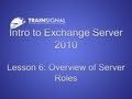 Exchange Server 2010 Server Roles