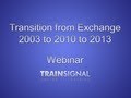 Transitioning to Exchange 2013