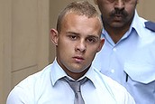 SMH NEWS. October 25, 2013. Sentencing hearing of Keiran Loveridge on
trial for the Murder/Manslaughter of 19-year-old Thomas Kelly in Kings
Cross. Keiran Loveridge is escorted back to the prison van after the
end of the day's hearing. Photo by Brianne Makin


BRI_3820.jpg