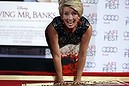 British actress Emma Thompson places her handprints in cement in the forecourt of the TCL Chinese theatre in Hollywood, California November 7, 2013. REUTERS/Mario Anzuoni (UNITED STATES - Tags: ENTERTAINMENT)