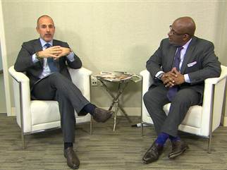 Matt Lauer and Al Roker wait in the office of Dr. David Samadi for their prostate exams Thursday. 