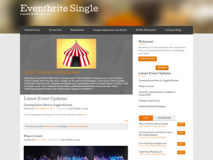 Eventbrite Single Event WordPress Theme