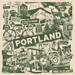 Portland Oregon City Print Silk Screened Poster