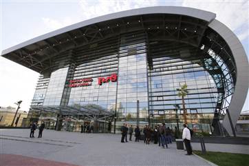 Final costs for hosting the Socgi Olympic Games are estimated to be more than $50 billion. Above is the newly built railway station 'Adler' in Sochi.