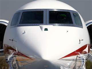 A Gulfstream G650 business jet stands on display during the Cheongju International Airport Air Show in Cheongju, South Korea, on Oct. 25. Demand is so high for the jet that some billionaires are flipping them for a hefty profit.