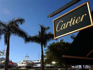 ST. BARTHELEMY, FRENCH WEST INDIES - DECEMBER 27: Designer shops line the main street in Gustavia December 27, 2002  in St. Barthelemy, French West In...