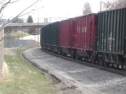 UP 1950 LEADS THE ROCK TRAIN THRU ST. FRANCIS ON THE MILWAUKEE SUB 4-18-11.MOD