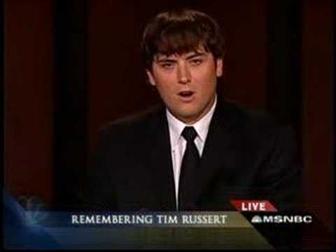 LUKE RUSSERT Honoring His Dad - Memorial Service In Wash.DC