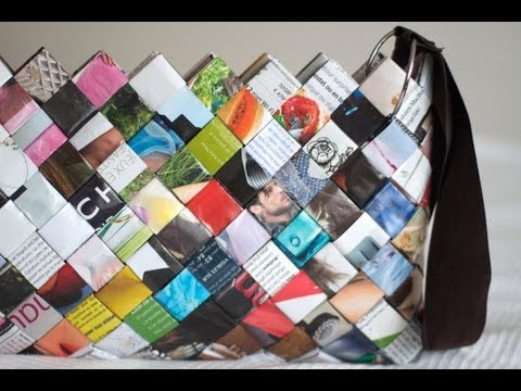 DIY Woven Paper Bag - Sac en Magazine