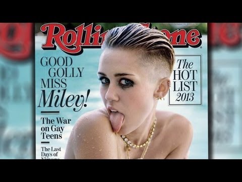 Miley Cyrus Licks Shoulder & Talks Justin Bieber Rolling Stone Magazine Cover