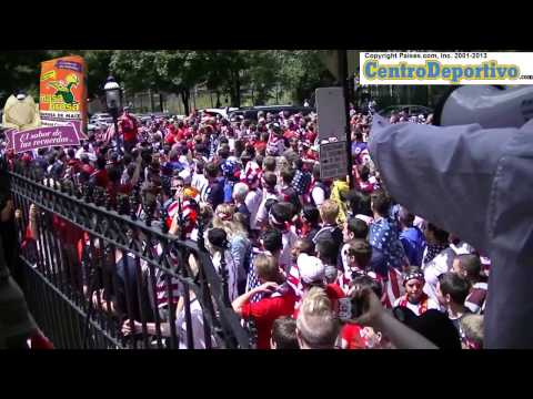 Sunil Gulati addresses hard core US Soccer fans on their way to Soldier's Field