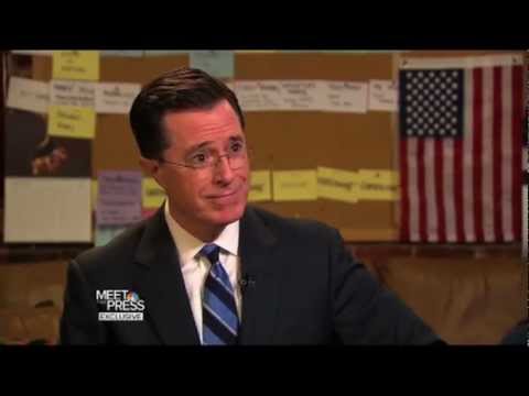 Stephen Colbert on Meet The Press (In and Out of Character)