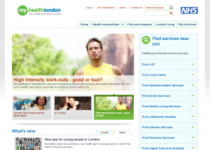 myhealth London homepage