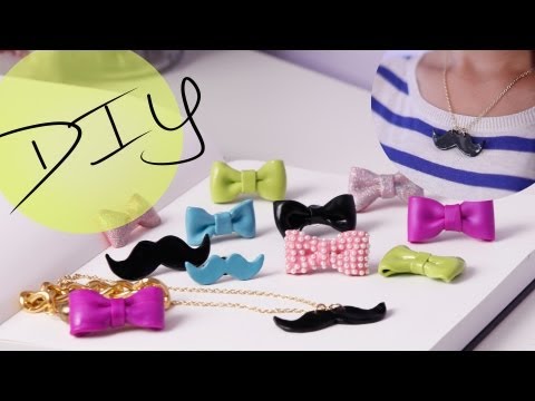 DIY Accessories: How to Make a Cute Bow Ring & Mustache Necklace