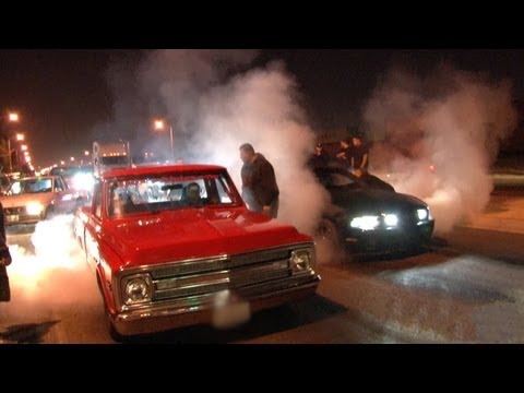 L.A. Street Racing - 1000hp + Nitrous C10 vs 700hp Mustang