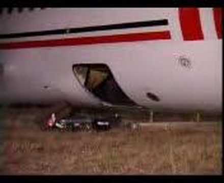 Aftermath of emergency landing of MD 83 of AMC Airlines