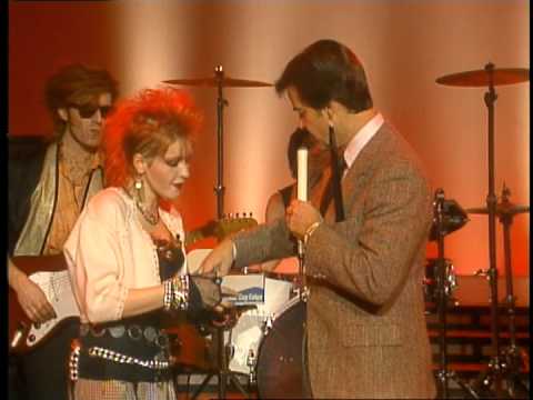 Dick Clark interviews Cyndi Lauper on American Bandstand