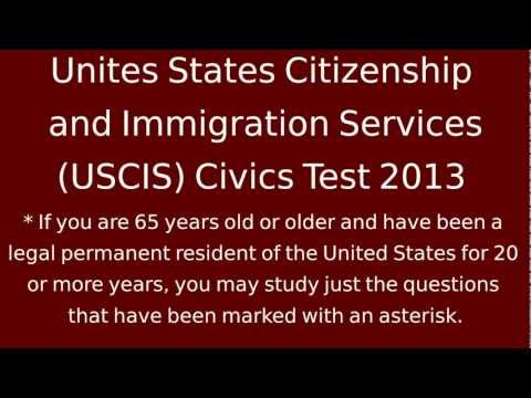 United States Citizenship and Immigration Services (USCIS) Civics Test 2013 Complete