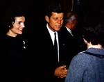 File - John Fitzgerald Kennedy, commonly known as "Jack" or by his initials JFK, was the 35th President of the US. Jackie with Jack campaigning in Appleton, Wisconsin, March 1960.