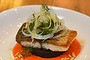 Go-to dish: Barramundi, morcilla and romesco.