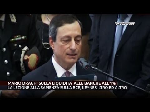 IMPERDIBILE: MARIO DRAGHI SUI SOLDI DATI ALLE BANCHE DALLA BCE ALL'1%, ALLA SAPIENZA