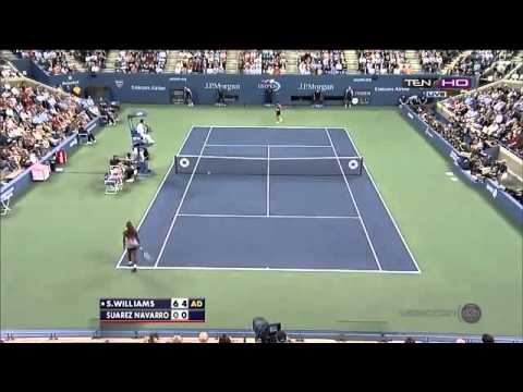 Serena Williams vs Carla Suarez Navarro  Match Point  US Open 2013 QF