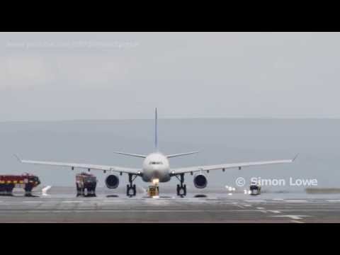 Jet engine explodes on runway, Airbus A330.